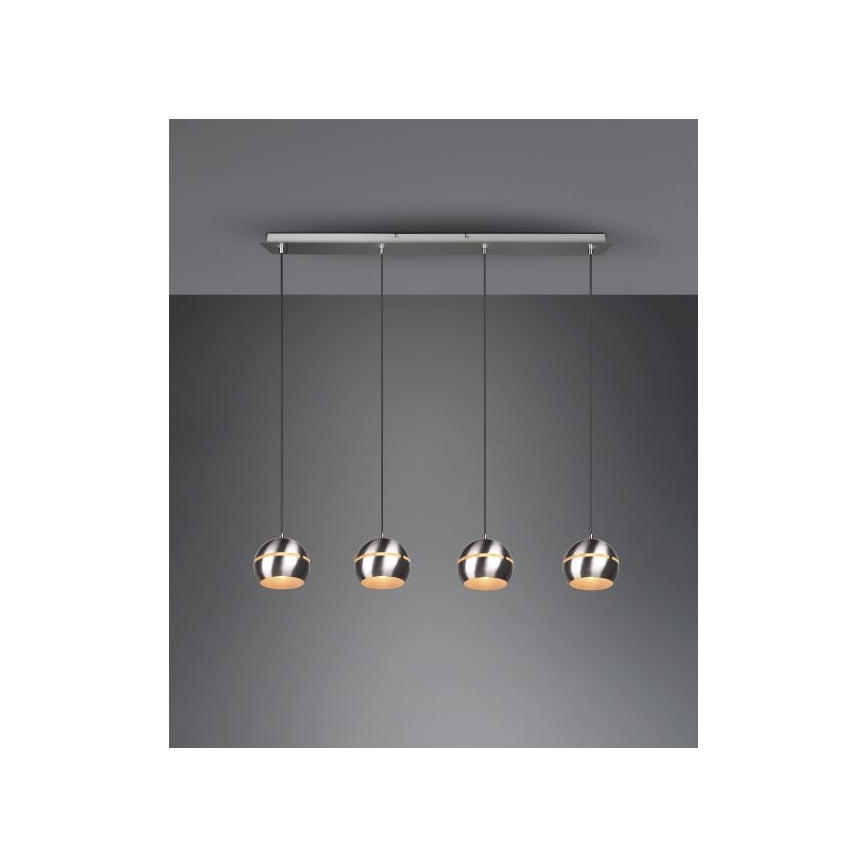 Trio - Lampadario a sospensione con filo FLETCHER 4xE14/40W/230V cromo opaco