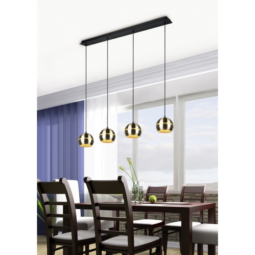 Trio - Lampadario a sospensione con filo FLETCHER 4xE14/40W/230V ottone