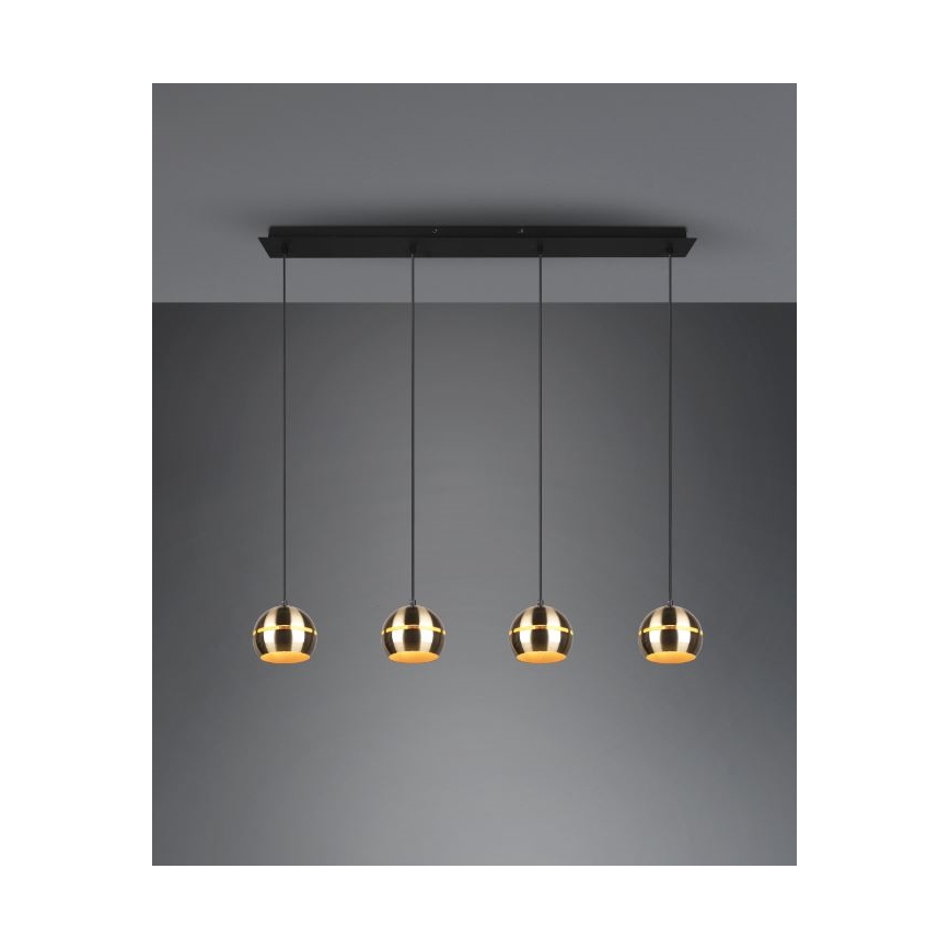 Trio - Lampadario a sospensione con filo FLETCHER 4xE14/40W/230V ottone