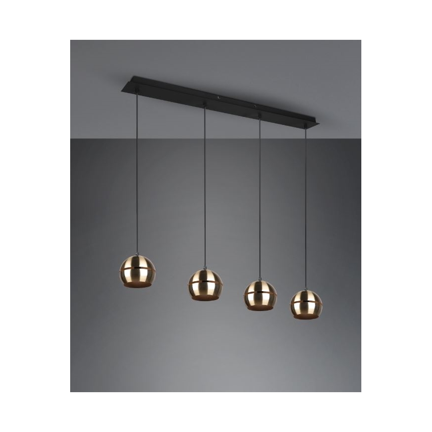 Trio - Lampadario a sospensione con filo FLETCHER 4xE14/40W/230V ottone