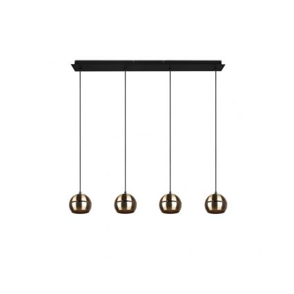 Trio - Lampadario a sospensione con filo FLETCHER 4xE14/40W/230V ottone