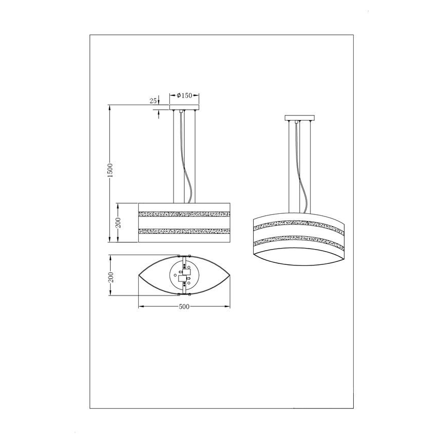 Trio - Lampadario a sospensione con filo NIKOSIA 2xE27/40W/230V oro