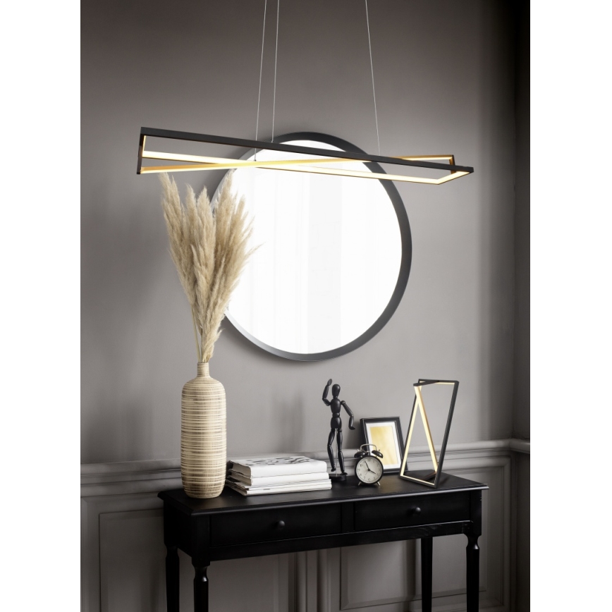 Trio - Lampadario LED dimmerabile a sospensione con cavo EDGE LED/35W/230V 2300/3000/4000K nero/oro