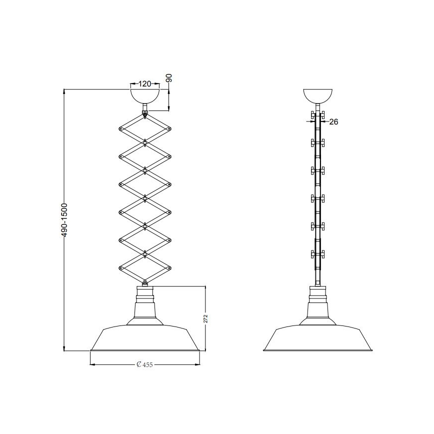 Trio - Lampadario regolabile DETROIT 1xE27/42W/230V