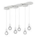 Trio - Lampadario su corda DISCUS 6xE27/28W/230V bianco