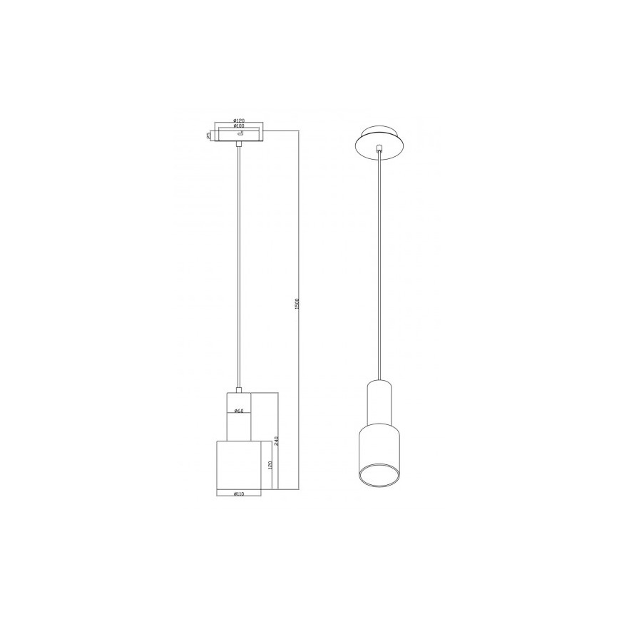 Trio - Lampadario su corda WAILER 1xGU10/5W/230V grigio