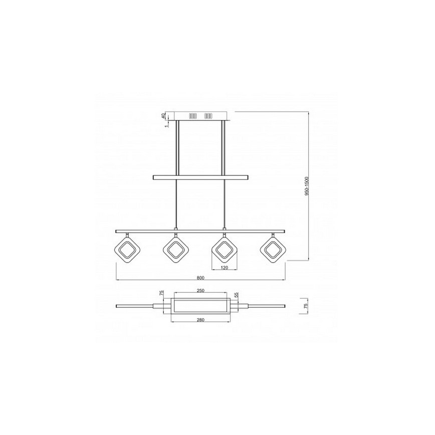 Trio - LED-Kronleuchter an Schnur PARADOX 4xLED/4,3W/230V