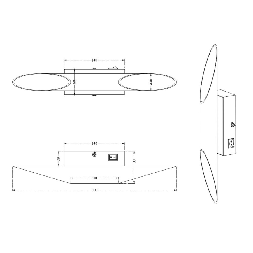 Trio – LED-Wandbeleuchtung BOLERO 2xLED/3,1W/230V CRI 90 mattes Chrom