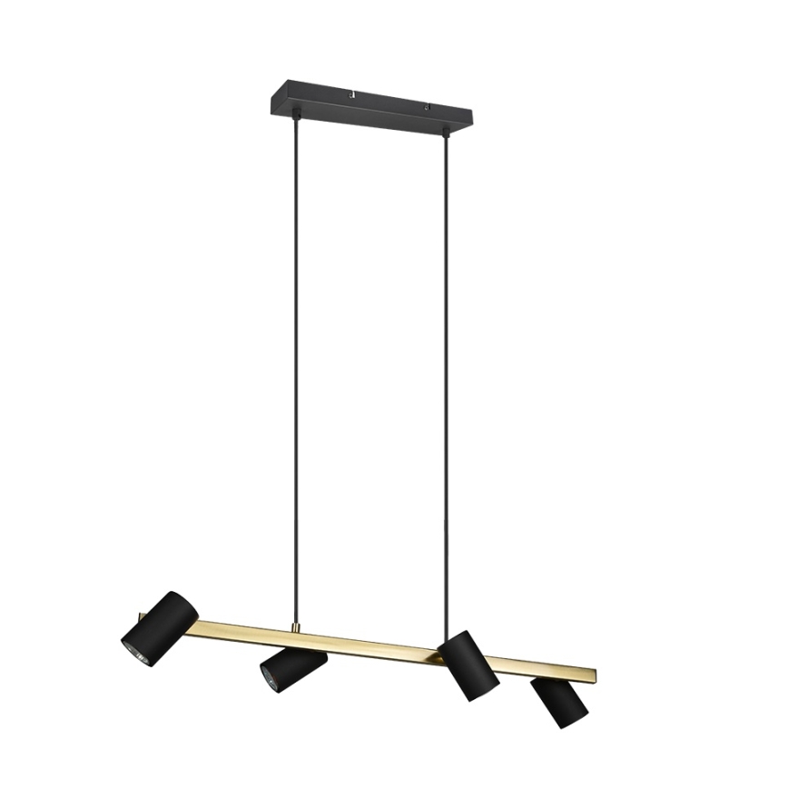 Trio - Pendelleuchte MARLEY mit Kabel 4xGU10/35W/230V schwarz/gold