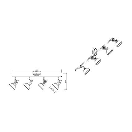 Trio - Strahler GINA 4xE14/40W/230V weiß
