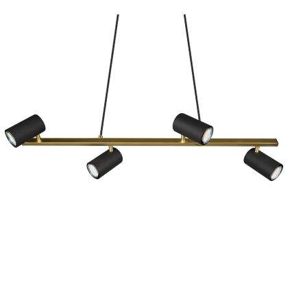 Trio - Suspension sur câble MARLEY 4xGU10/35W/230V noir/doré