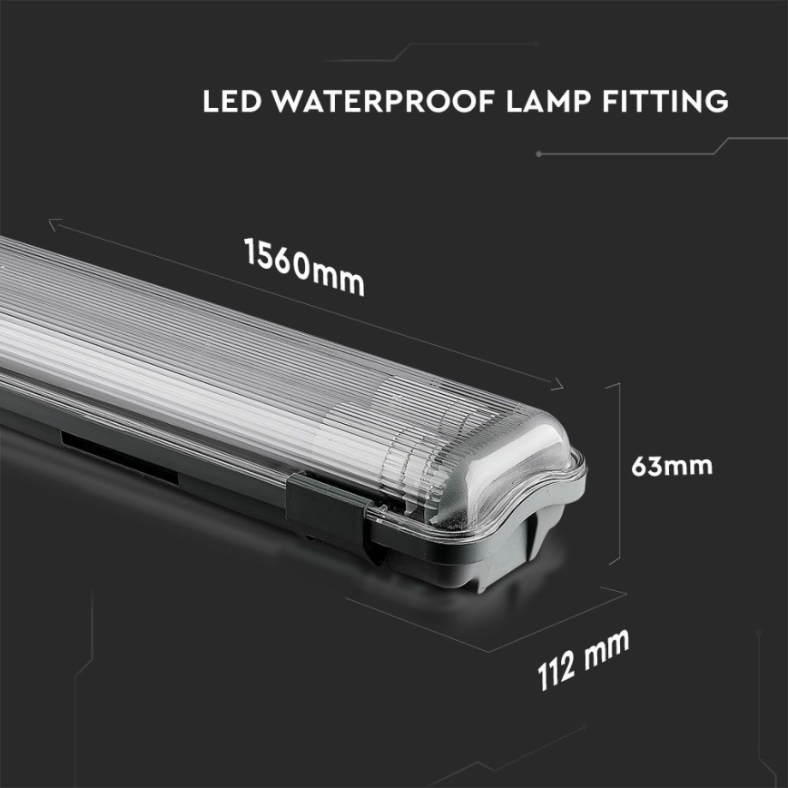 Tube fluorescent industriel LED T8 2xG13/22W/230V IP65 4000K 156 cm