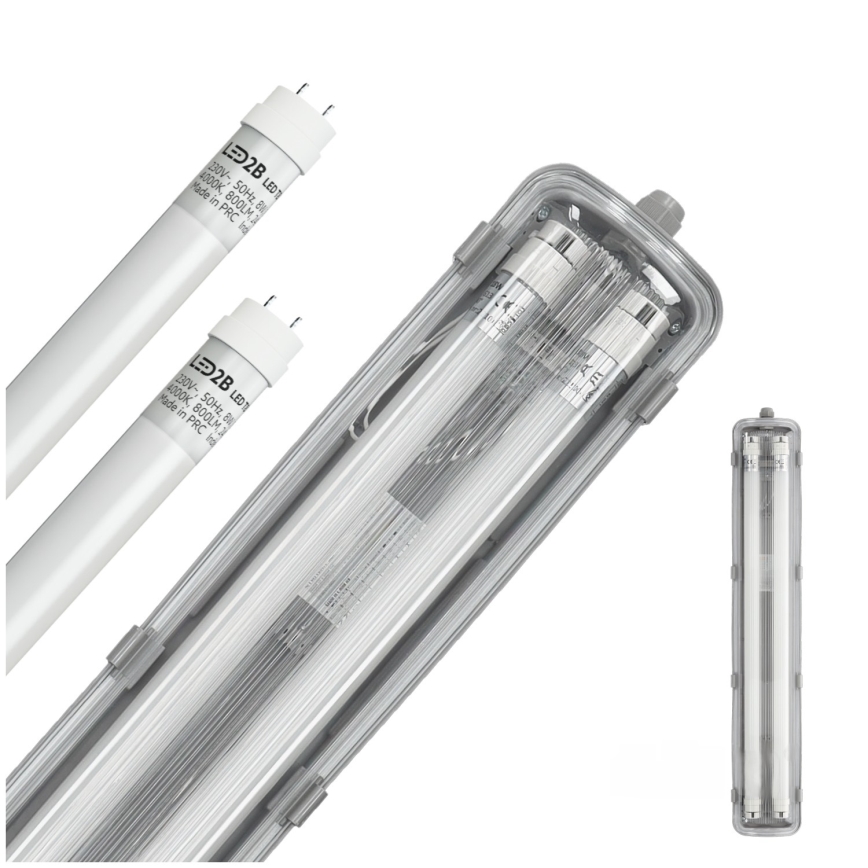 Tube fluorescent industriel LED T8 2xG13/9W/230V 4000K IP65 67,5 cm