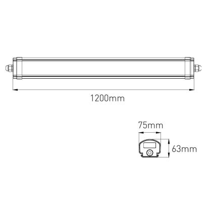 Tube fluorescent industriel à intensité variable VOLITER LED/20/28/36W/230V 3000/4000/6000K 120 cm IP65 blanc