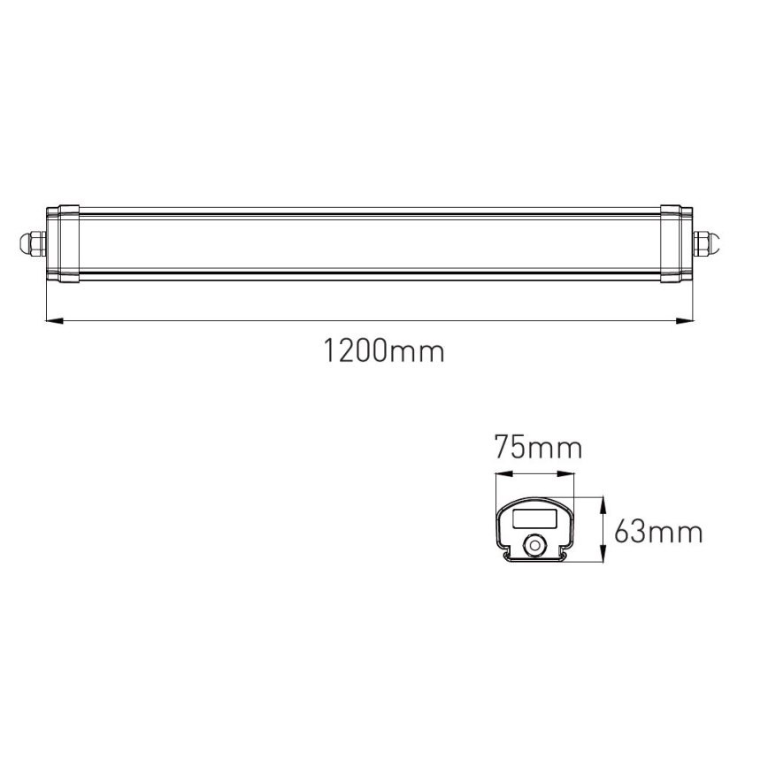 Tube fluorescent industriel à intensité variable VOLITER LED/20/28/36W/230V 3000/4000/6000K 120 cm IP65 blanc