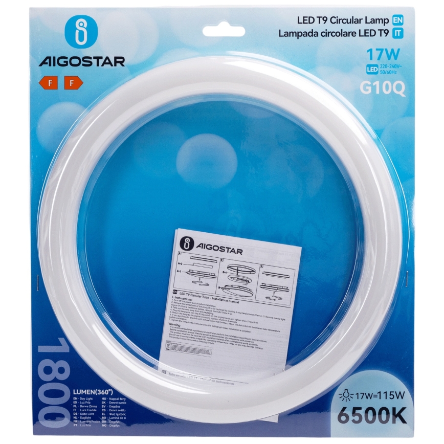 Tubo fluorescente LED G10q/17W/230V 6500K - Aigostar