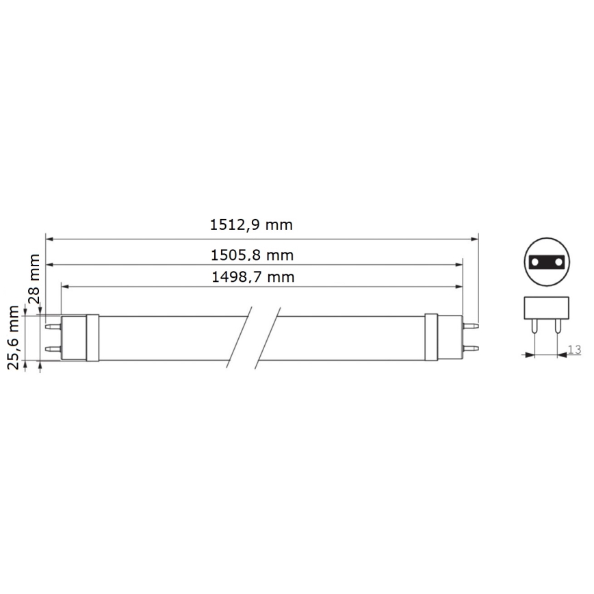 Tubo fluorescente LED Philips MASTER T8 G13/24W/80V 6500K 150 cm