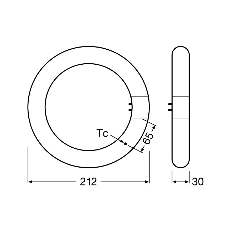 Tubo fluorescente LED SUBSTITUBE T9 G10q/12W/230V 4000K diametro 21,2 cm - Osram
