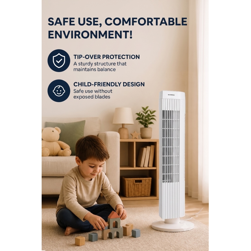Turmventilator 50W/230V 74,5 cm weiß