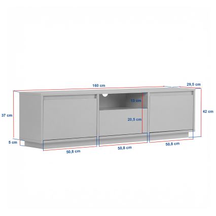 TV-Board KREDE 160x30 cm Anthrazit/Kiefer