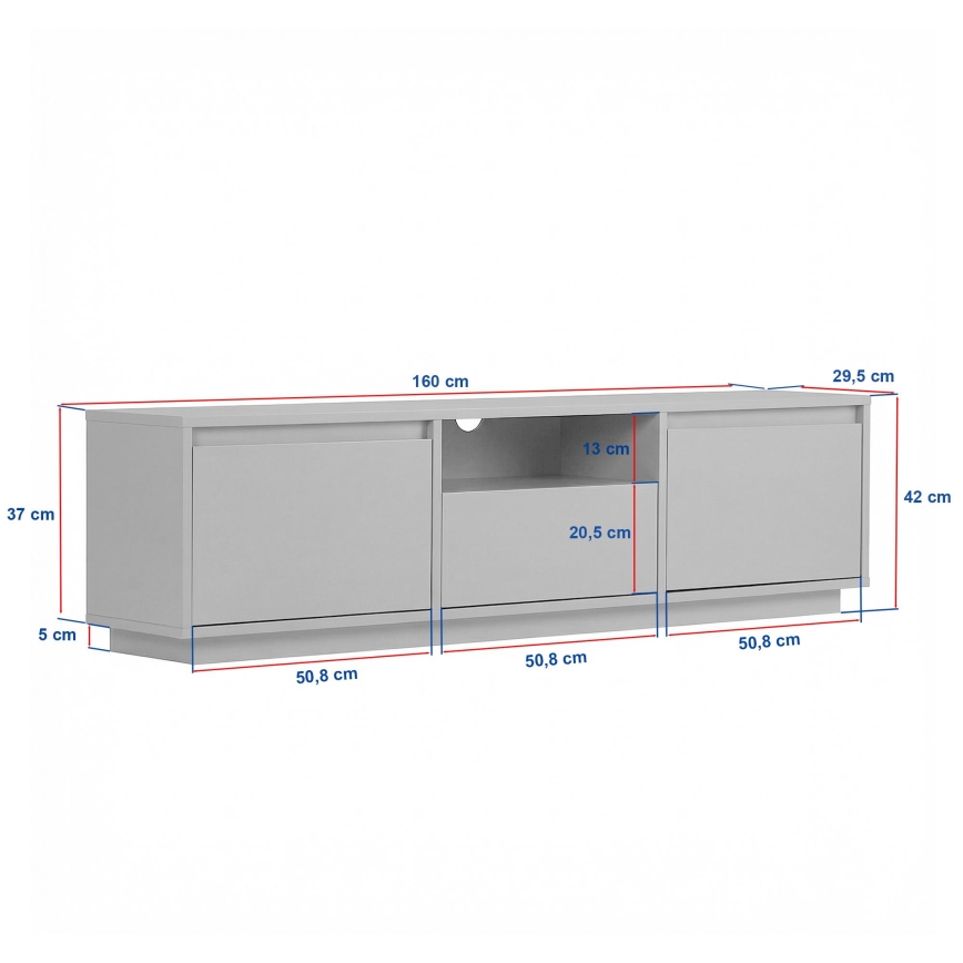 TV-Lowboard KREDE 160 x 30 cm, beige