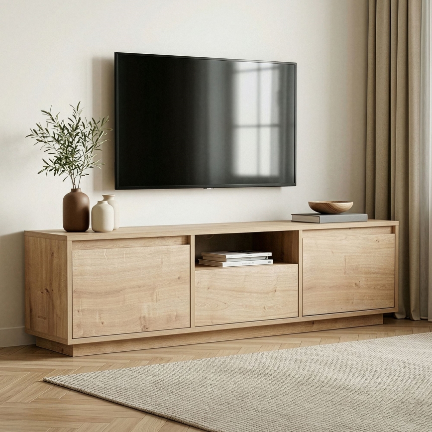 TV-Lowboard KREDE 160x30 cm Eiche