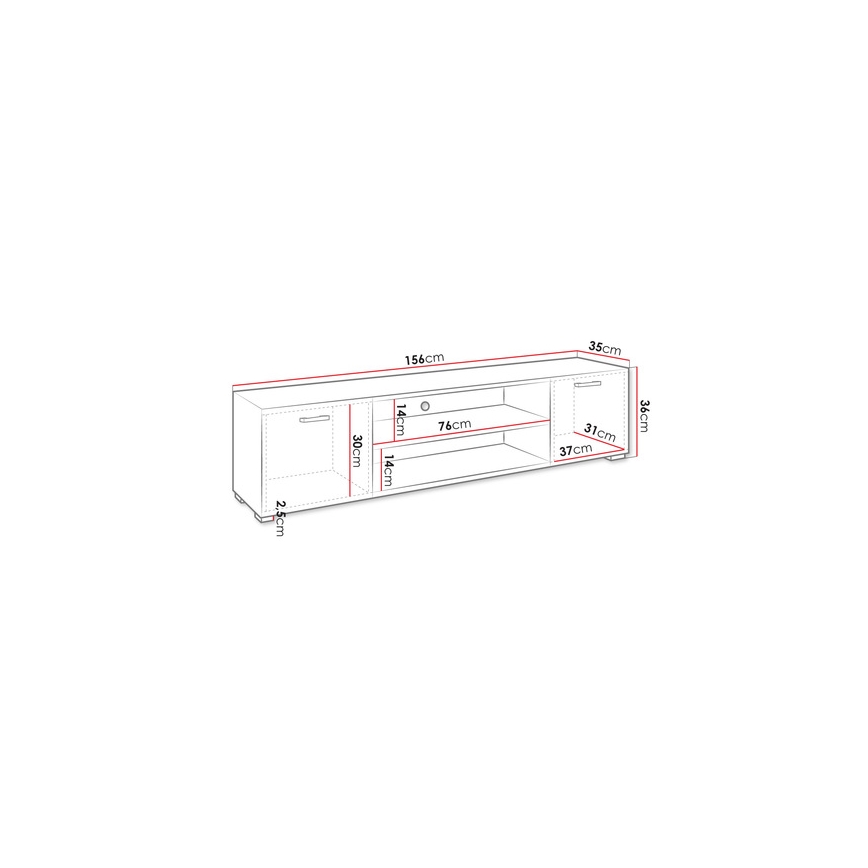 TV tavolo GIMREN 36x156 cm bianco