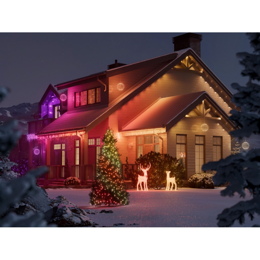 Twinkly - Renna natalizia LED RGBW dimmerabile da esterno REINGEERS 250xLED IP44 Wi-Fi