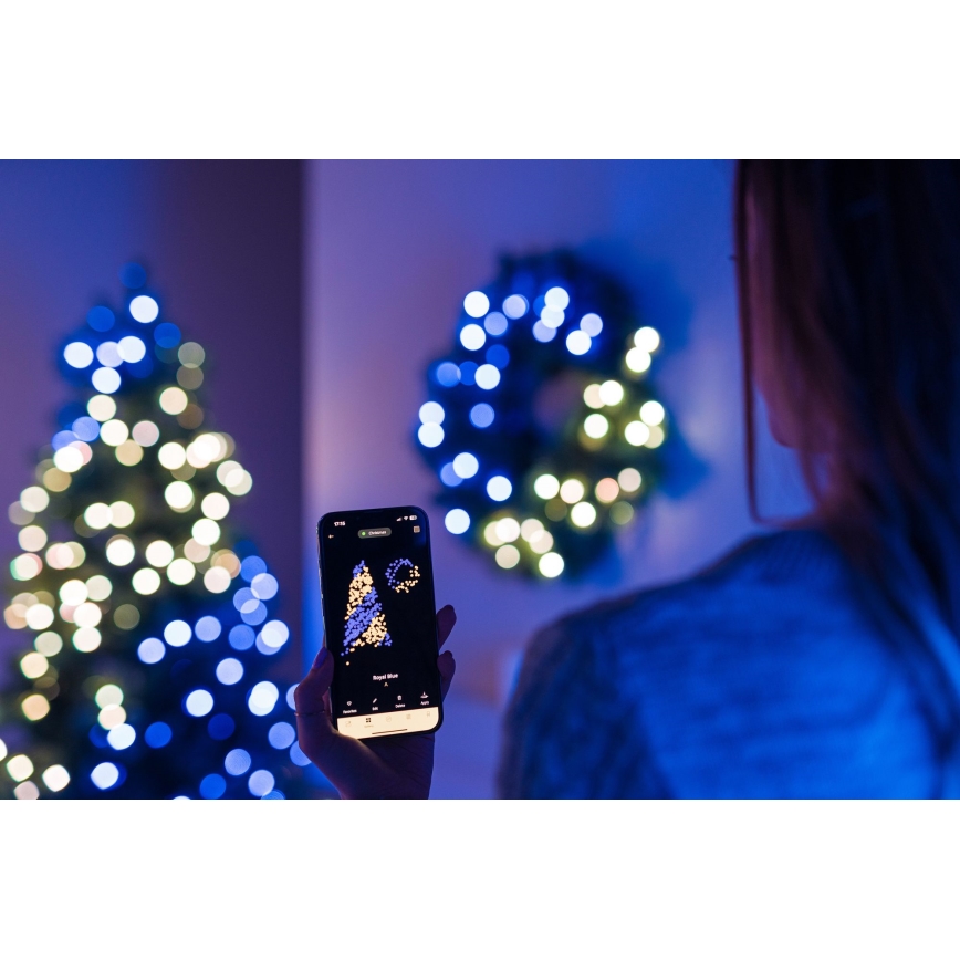 Twinkly - Dimmbarer LED-RGB-Weihnachtskranz 50xLED d 60 cm Wi-Fi