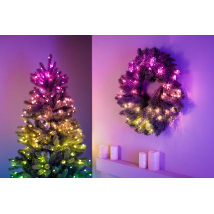 Twinkly - Dimmbarer LED-RGB-Weihnachtskranz 50xLED d 60 cm Wi-Fi