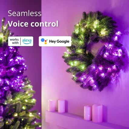 Twinkly - Dimmbarer LED-RGB-Weihnachtskranz 50xLED d 60 cm Wi-Fi