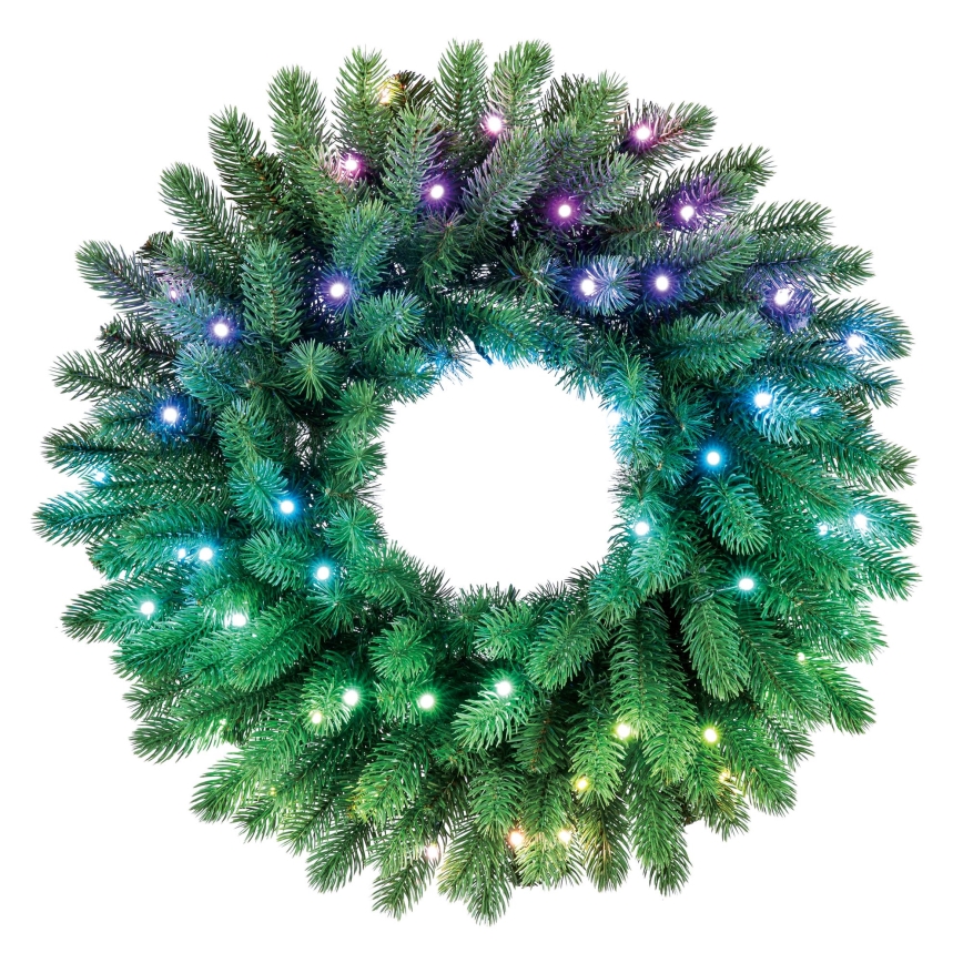 Twinkly - Dimmbarer LED-RGB-Weihnachtskranz 50xLED d 60 cm Wi-Fi