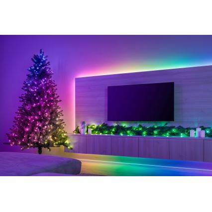 Twinkly - Guirlande de Noël LED RGBW dimmable GARLAND 50 LED 2,7 m Wi-Fi
