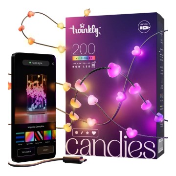 Twinkly - Guirlande LED RGB dimmable CANDIES 200 LED 14 m USB Wi-Fi