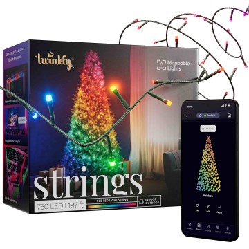 Twinkly - LED RGB Dimmerabile per esterni Catena natalizia STRINGS 750xLED 63,5m IP44 Wi-Fi