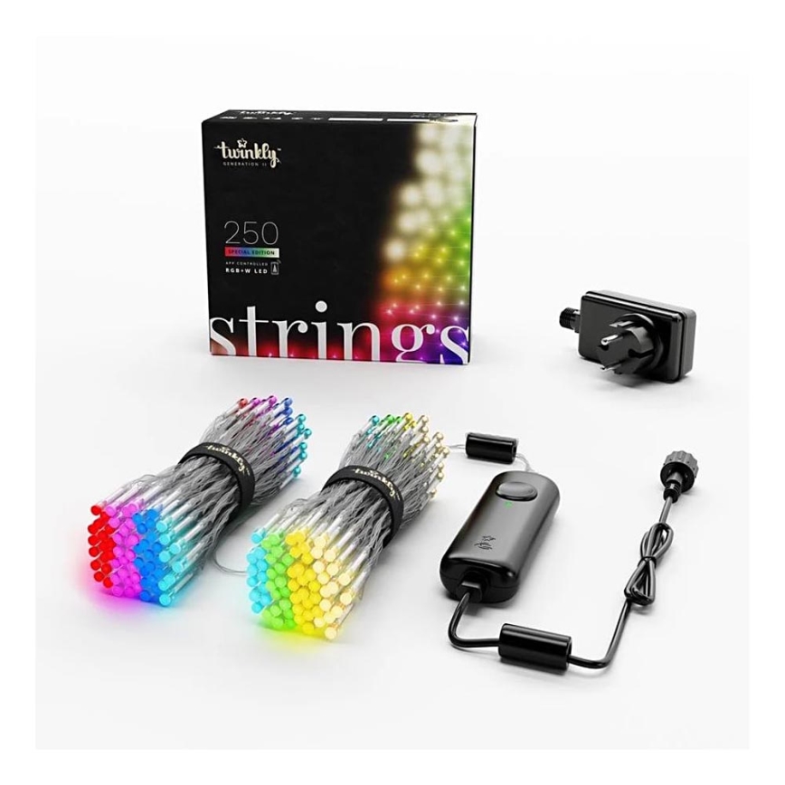 Twinkly - LED RGBW Dimmerabile per esterni Catena natalizia STRINGS 250xLED 23,5m IP44 Wi-Fi