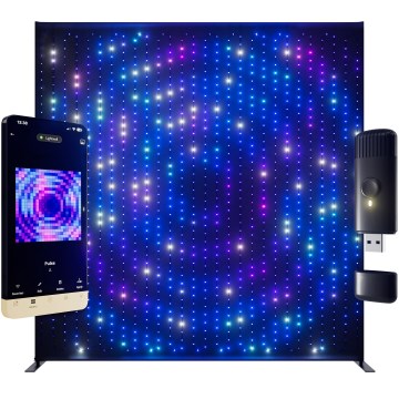 Twinkly - LED RGBW tenda luminosa natalizia dimmerabile per esterni LIGHTWALL 1120xLED 2,6x2,7 m IP44 Wi-Fi + dongle musicale