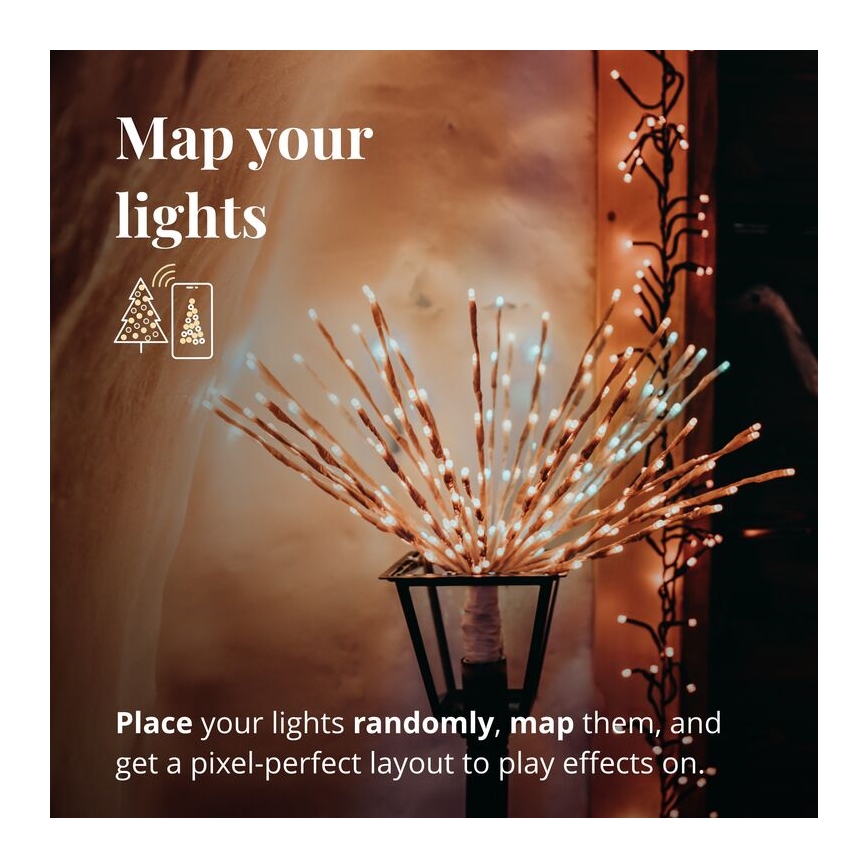 Twinkly - LED RGB Dimmerabile per esterni Stella di Natale SPRITZER 200xLED IP44 Wi-Fi