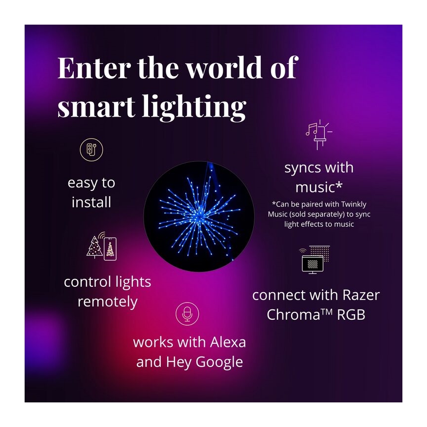 Twinkly - Dimmbarer LED-RGB-Weihnachtsstern für den Außenbereich SPRITZER 200xLED IP44 Wi-Fi