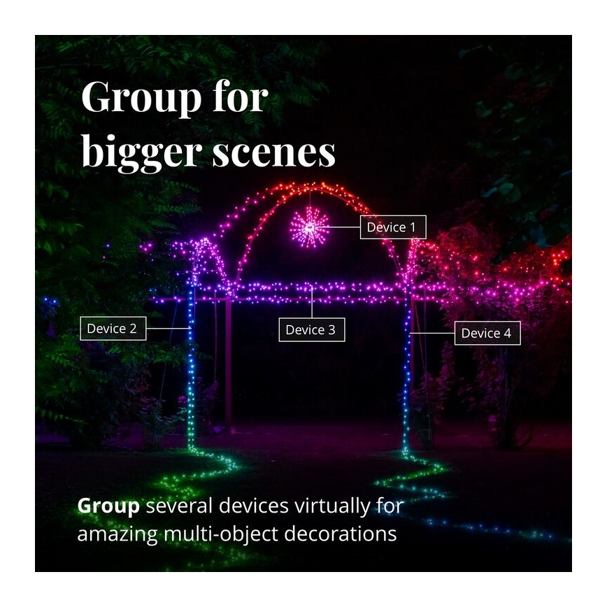 Twinkly - Dimmbarer LED-RGB-Weihnachtsstern für den Außenbereich SPRITZER 200xLED IP44 Wi-Fi