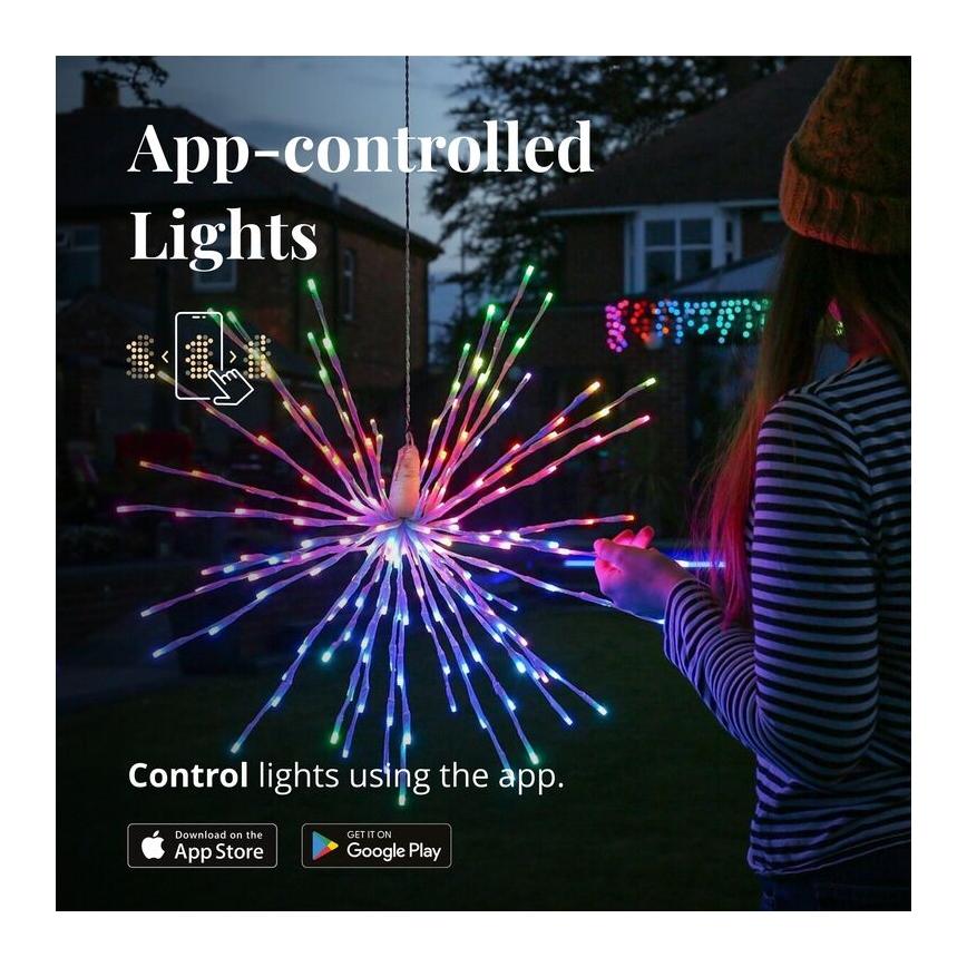 Twinkly - Dimmbarer LED-RGB-Weihnachtsstern für den Außenbereich SPRITZER 200xLED IP44 Wi-Fi