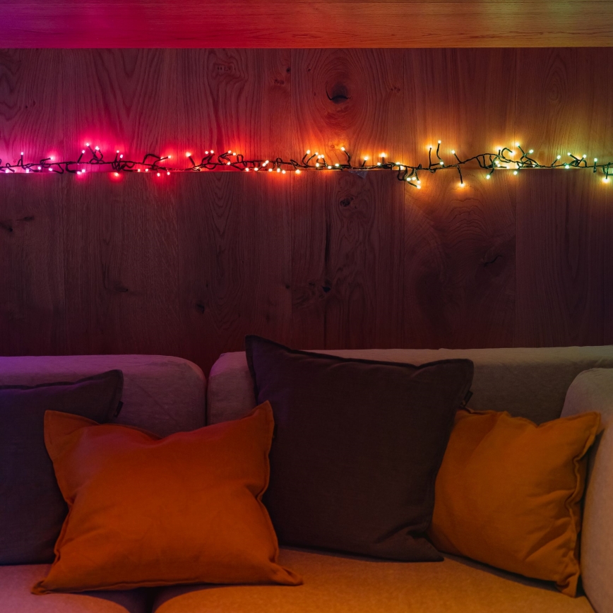 Twinkly - Dimmbare LED-RGBW-Weihnachtslichterkette für den Außenbereich CLUSTER 400xLED 9,5m IP44 Wi-Fi