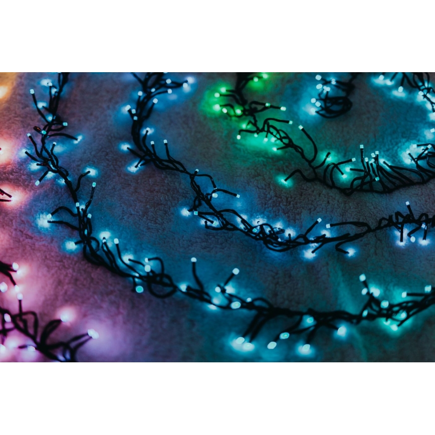 Twinkly - Dimmbare LED-RGBW-Weihnachtslichterkette für den Außenbereich CLUSTER 400xLED 9,5m IP44 Wi-Fi