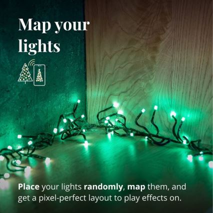 Twinkly - Dimmbare LED-RGBW-Weihnachtslichterkette für den Außenbereich CLUSTER 400xLED 9,5m IP44 Wi-Fi