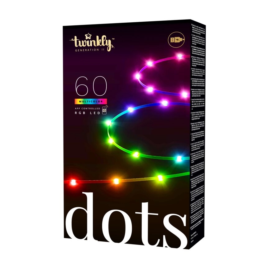 Twinkly - Dimmbarer LED-RGB-Streifen DOTS 60xLED 3 m Wi-Fi USB