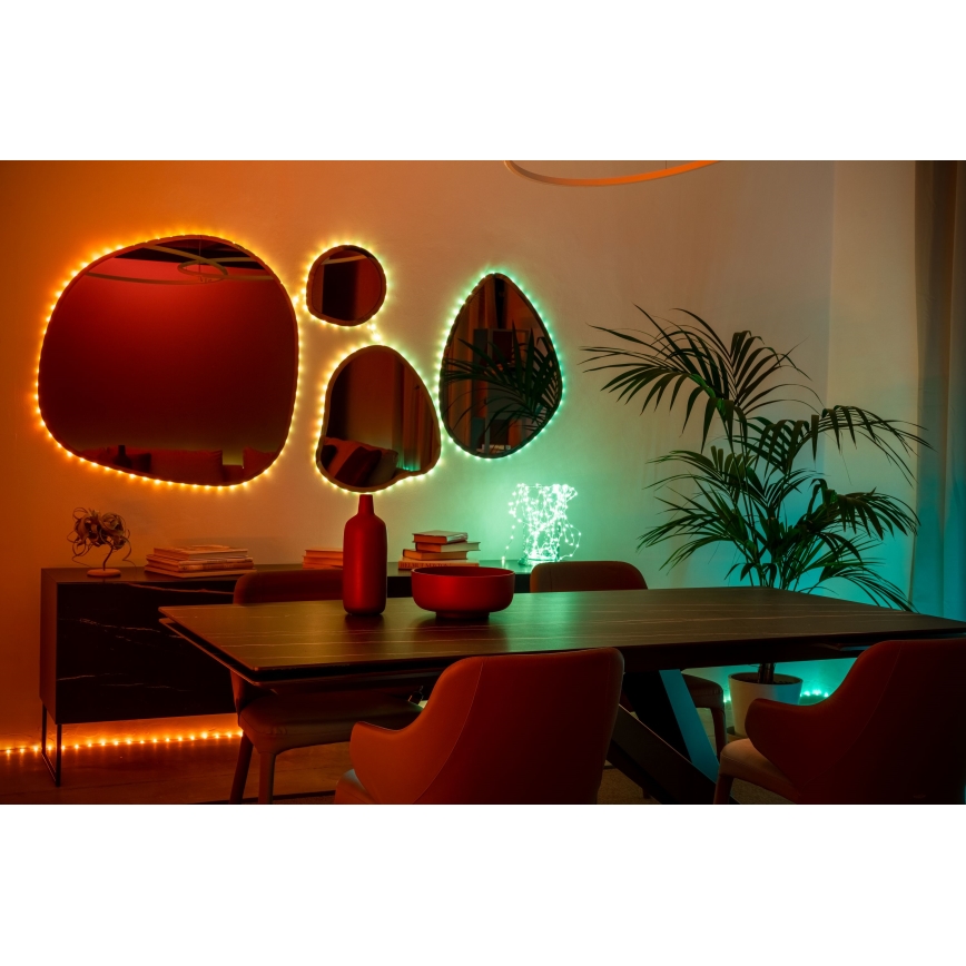Twinkly - Catena luminosa di Natale DOTS a LED RGB dimmerabile, 60 LED, 7 m, USB, Wi-Fi
