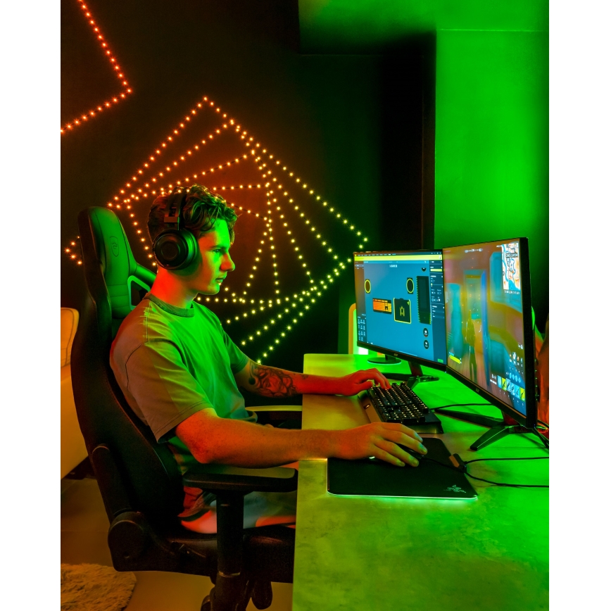 Twinkly - LED RGB dimmbare Lichterkette DOTS 60 LEDs 7 m USB Wi-Fi