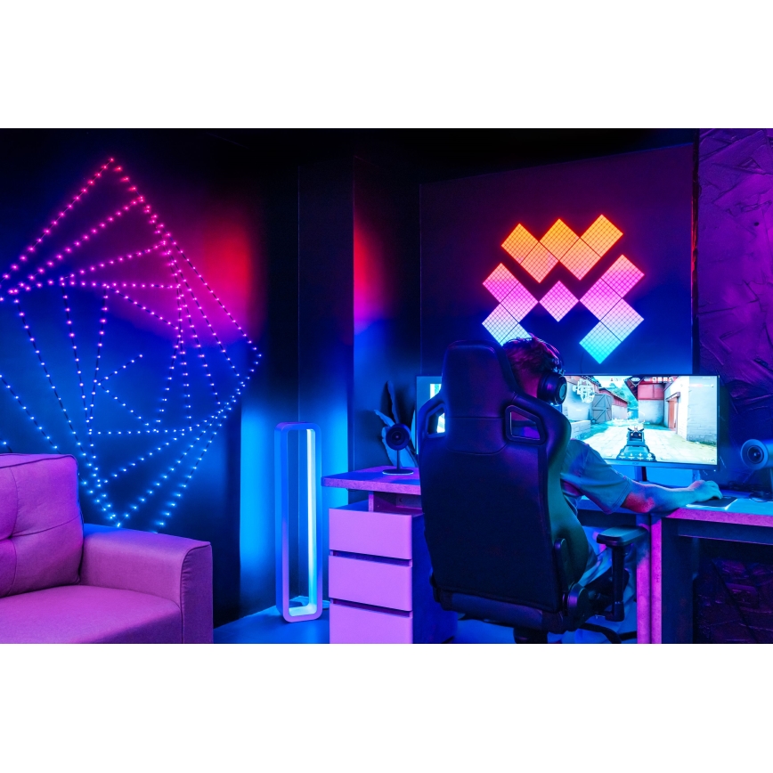 Twinkly - LED RGB dimmbare Lichterkette DOTS 60 LEDs 7 m USB Wi-Fi
