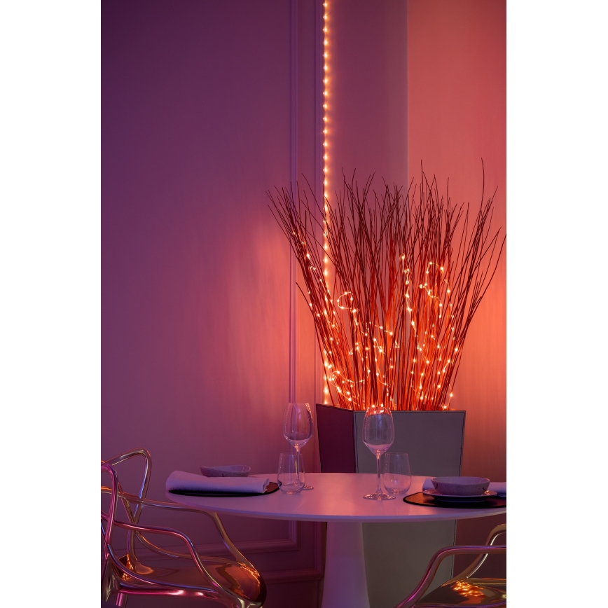 Twinkly - LED RGB dimmbare Lichterkette DOTS 60 LEDs 7 m USB Wi-Fi