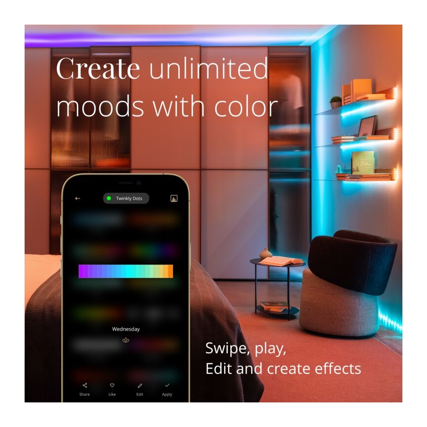 Twinkly  - Striscia LED RGB dimmerabile per esterni 400xLED 20m IP44 WiFi